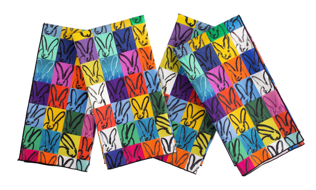Hunt Slonem Hop Up Shop Rabbit Rabbit Cotton Dinner Napkin, Set of 2 - Charles Mayer