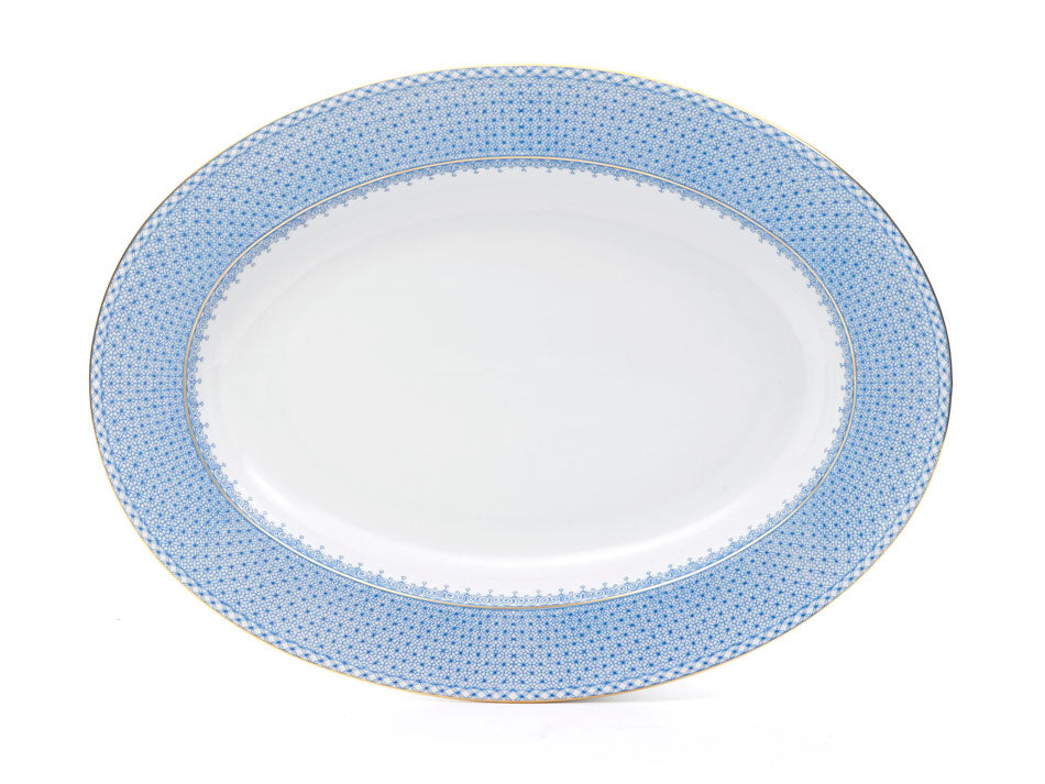 Mottahedeh Cornflower Lace Oval Platter - Charles Mayer