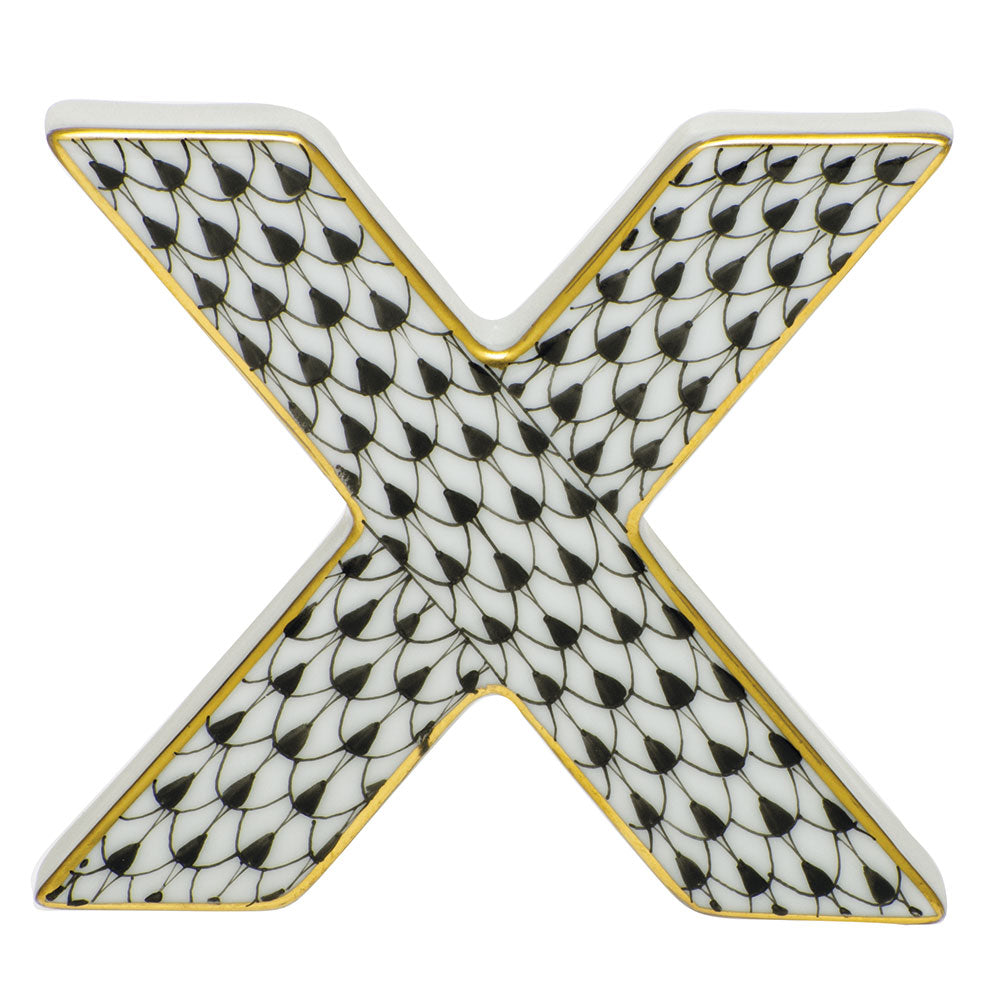 Herend Letter "X", Black - Charles Mayer