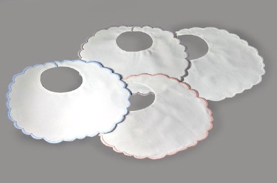 Edward Boutross Scalloped Baby Bib - Charles Mayer