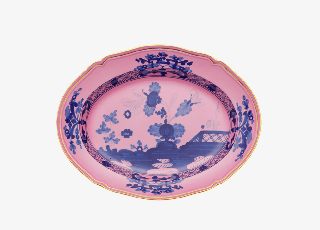 Oriente Italiano Azalea Oval Flat Platter 15" - Charles Mayer