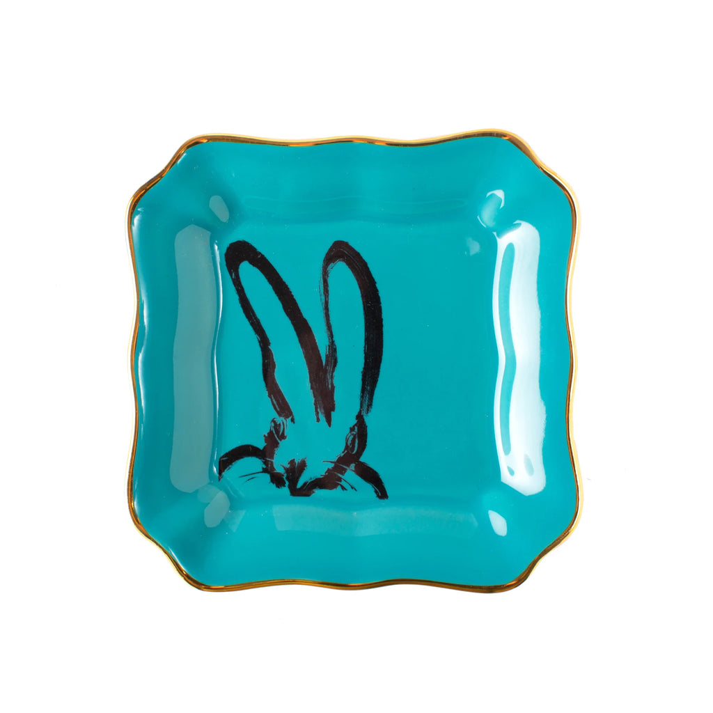 Hunt Slonem Hop Up Shop Turquoise Portrait Plate - Charles Mayer