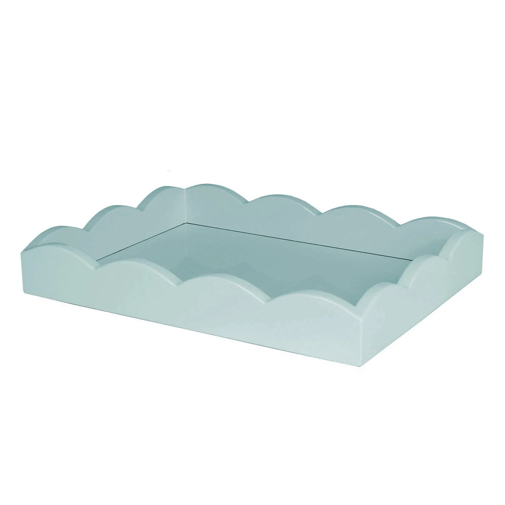 Addison Ross Small Eau De Nil Scallop Lacquered Tray - Charles Mayer