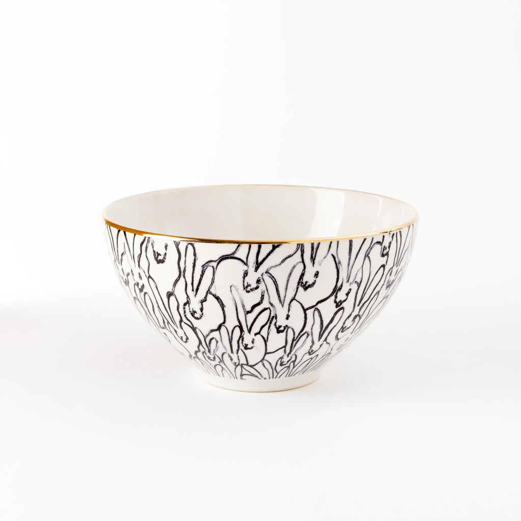 Hunt Slonem Hop Up Shop Rabbit Run Cereal Bowl - Charles Mayer