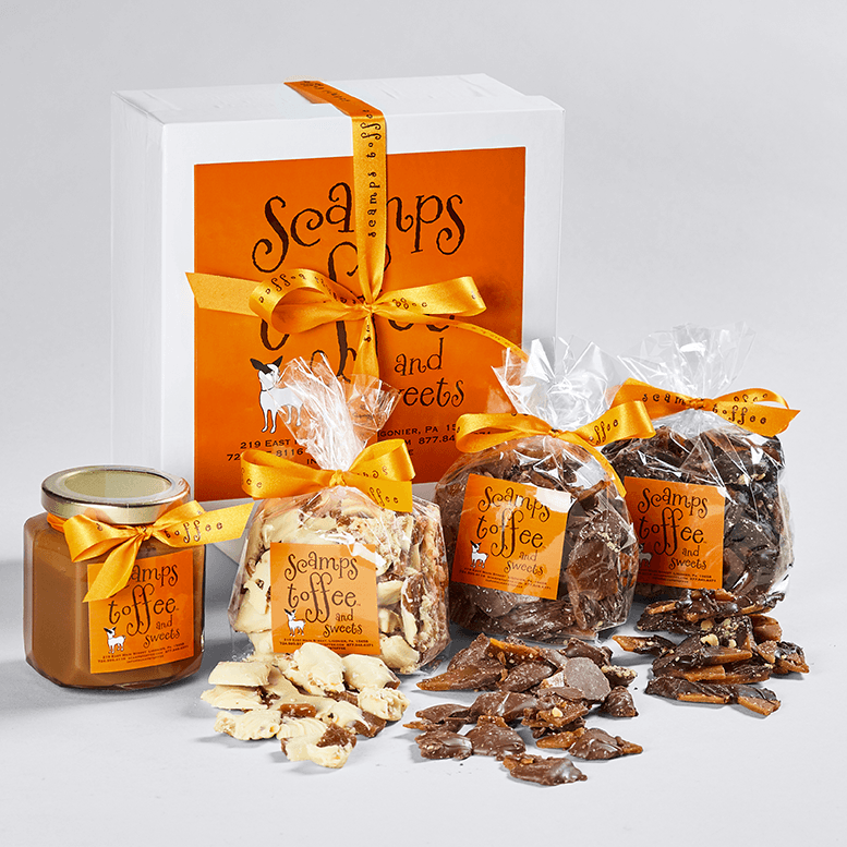 Scamps Toffee 8 Oz. Dark Chocolate Box - Charles Mayer