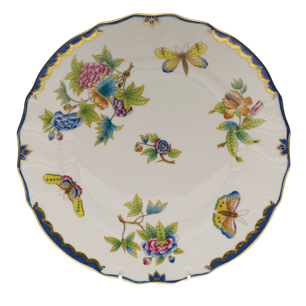 Herend Queen Victoria Blue Border Dinner Plate - Charles Mayer