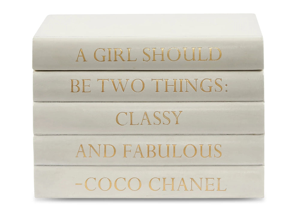 Vellum Home "A Girl Should Be Two Things..."White Leather Box - Charles Mayer
