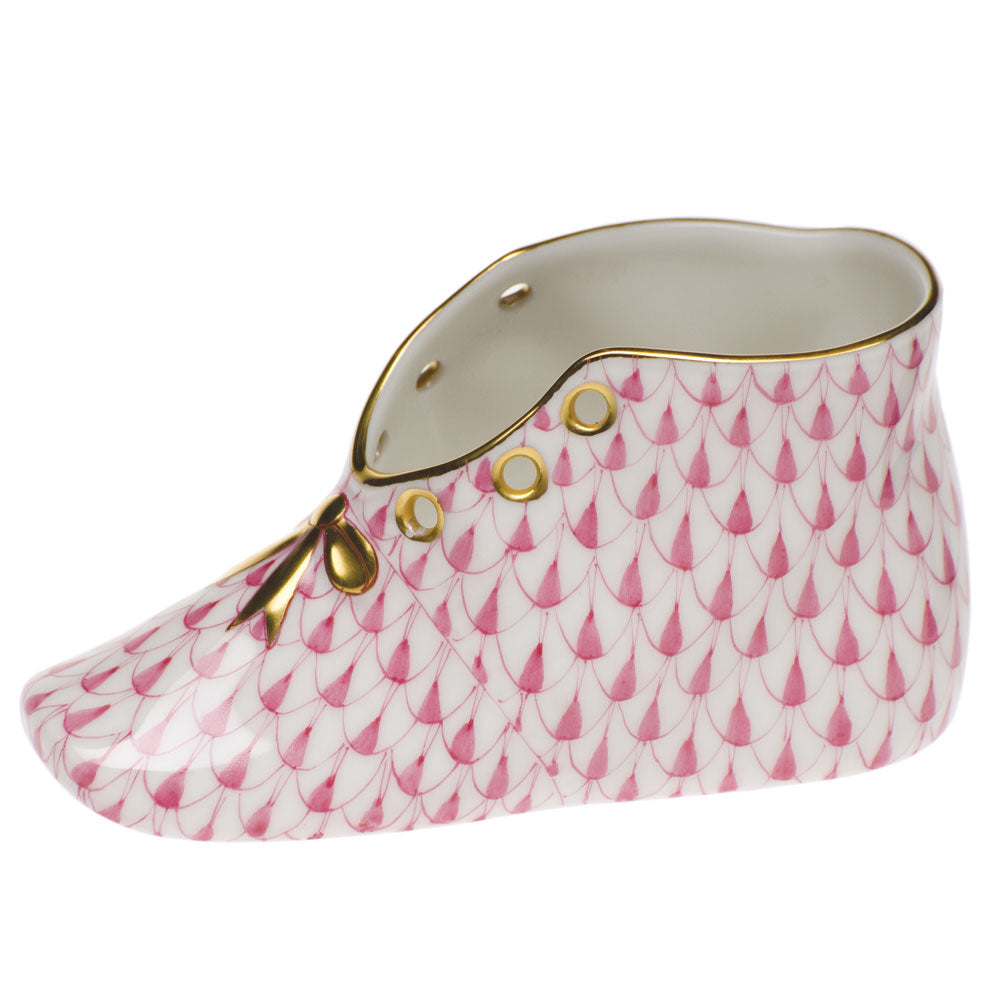 Herend Raspberry Fishnet Baby Shoe - Charles Mayer