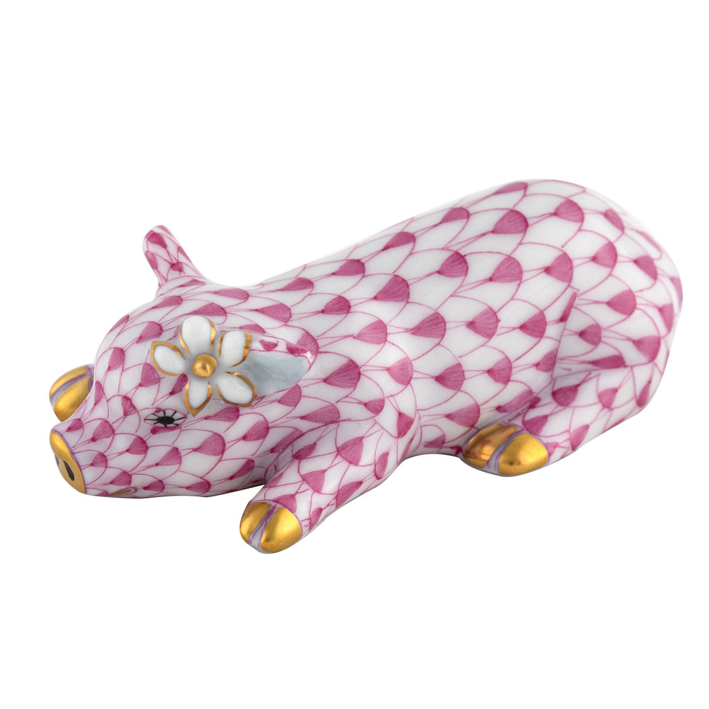 Herend Raspberry Daisy The Pig - Charles Mayer
