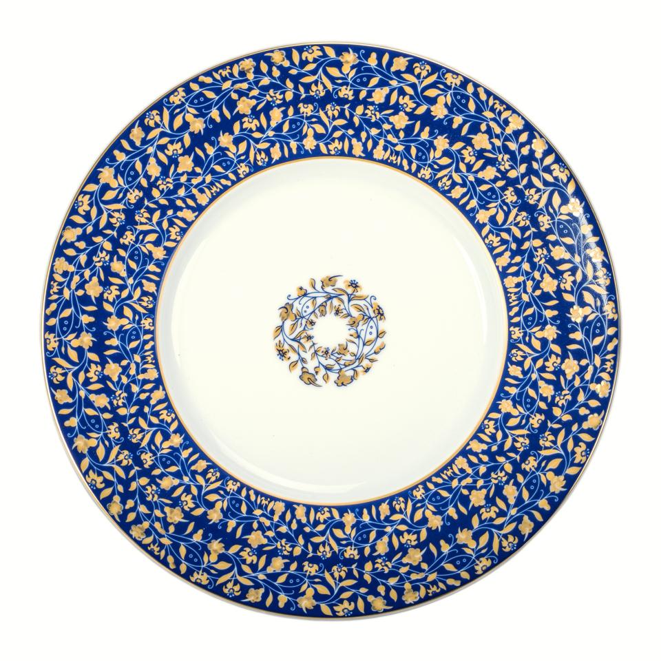 Deshoulieres Vignes Blue Dessert Plate - Charles Mayer
