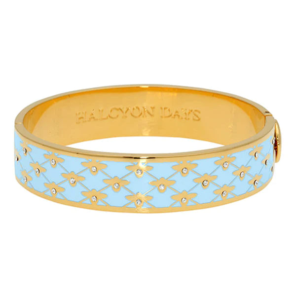 Halcyon Days 13Mm Bee Sparkle Forget-Me-Not Hinged Bangle - Charles Mayer