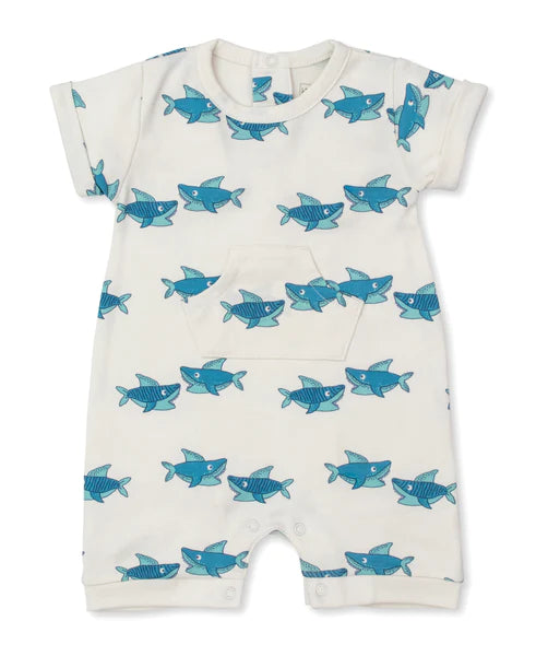 Kissy Kissy Cool Sharks Short Playsuit - Charles Mayer