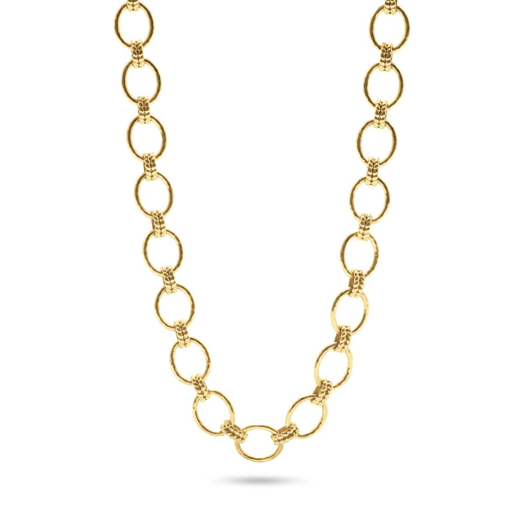 Capucine De Wulf Cleopatra Grande Link Necklace in Hammered Gold - Charles Mayer