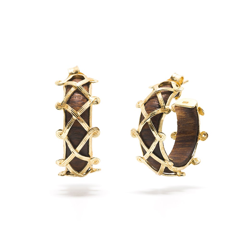 Capucine De Wulf Teak Earth Goddess Hoop Earrings - Charles Mayer