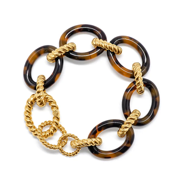 Capucine De Wulf Earth Goddess Link Bracelet In Tortoise - Charles Mayer