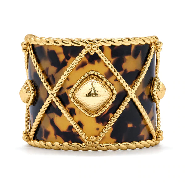 Capucine De Wulf Blandine Stud Grande Cuff In Tortoise - Charles Mayer