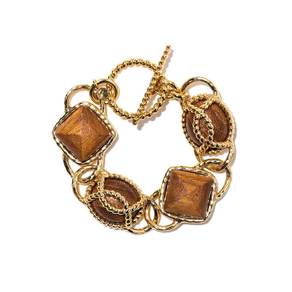 Capucine De Wulf Blandine Teak & Gold Bracelet - Charles Mayer