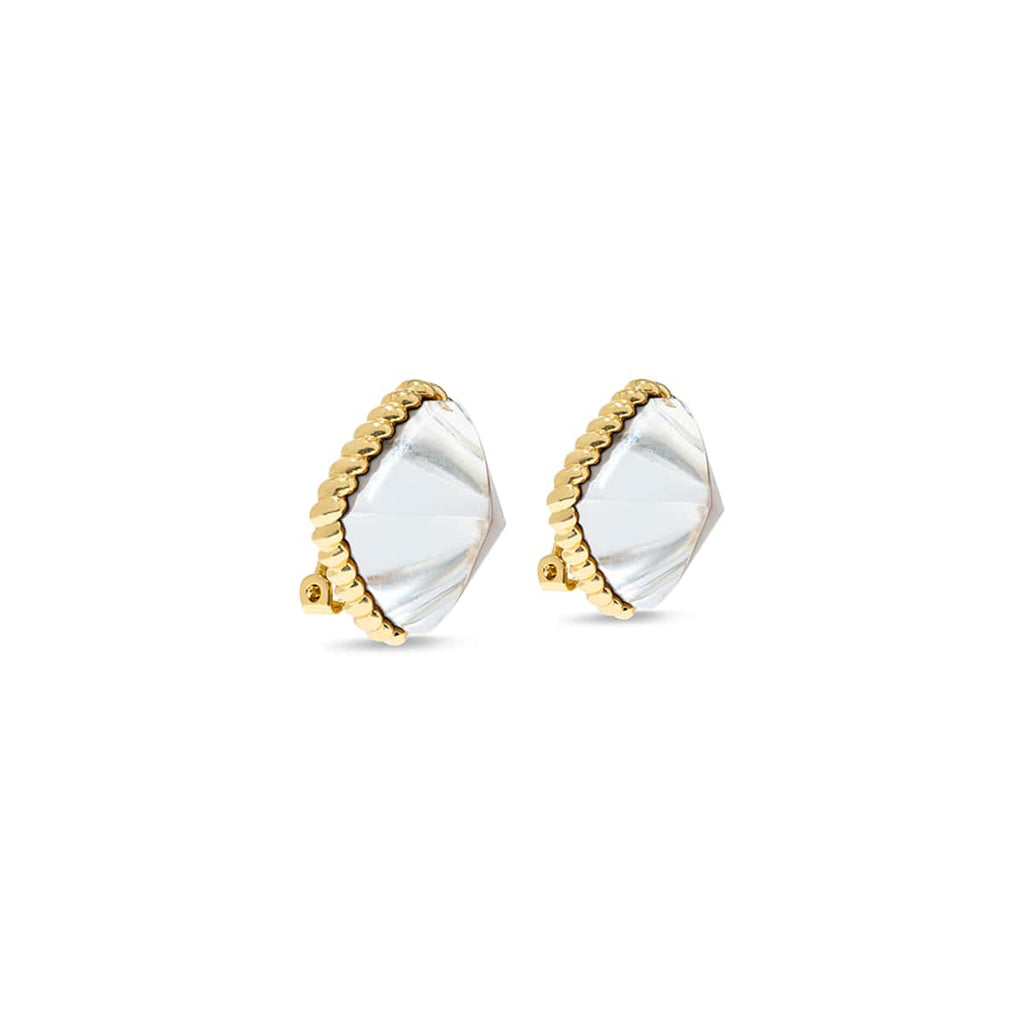 Capucine De Wulf Blandine Clip Earrings in Ice/Gold - Charles Mayer