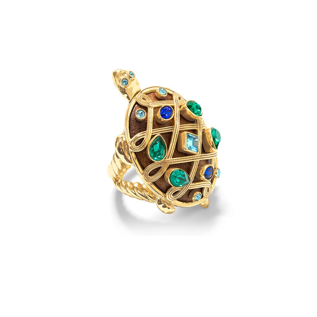 Capucine De Wulf Jeweled Turtle Ring, Size 7 - Charles Mayer