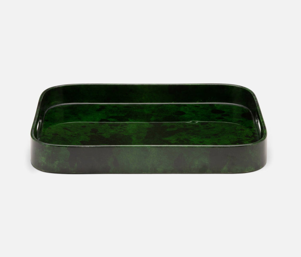 Blue Pheasant Nelson Vellum Leather Emerald Gloss Tray - Charles Mayer