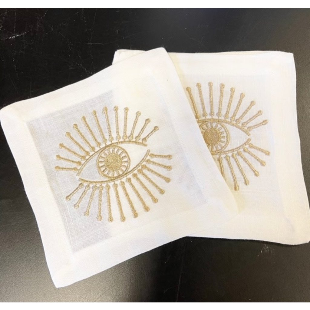 Bodrum Linens Bright Eyes Cocktail Napkin, Set Of 4, Assorted - Charles Mayer