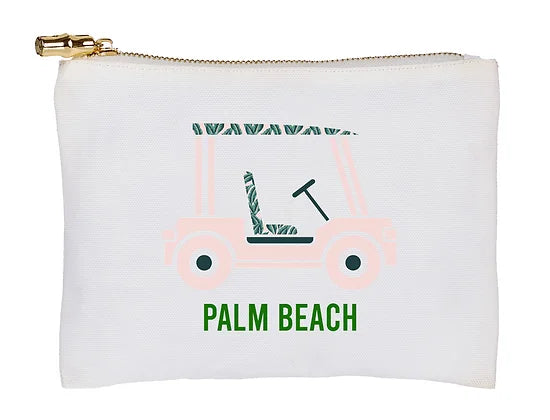 Palm Beach Golf Cart Flat Zip Pouch - Charles Mayer