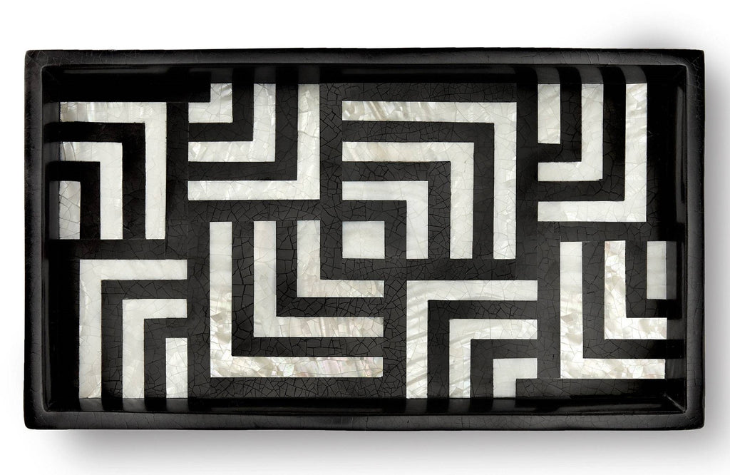 L'Objet Dedale Black & White Small Tray - Charles Mayer