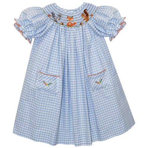 Vive La Fete Princess Smocked Light Blue Checked Set - Charles Mayer