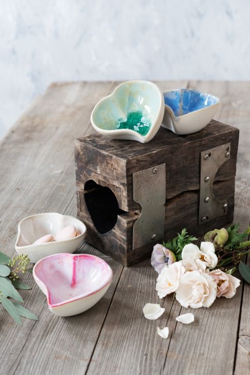 Simon Pearce Crystalline Candent Twist Heart Bowl - Charles Mayer