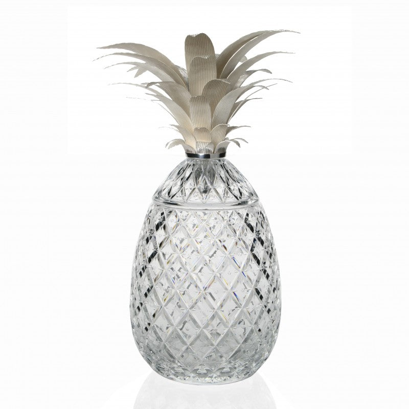William Yeoward Crystal Limited Edition Isadora 11" Pineapple With Gold Fronds - Charles Mayer