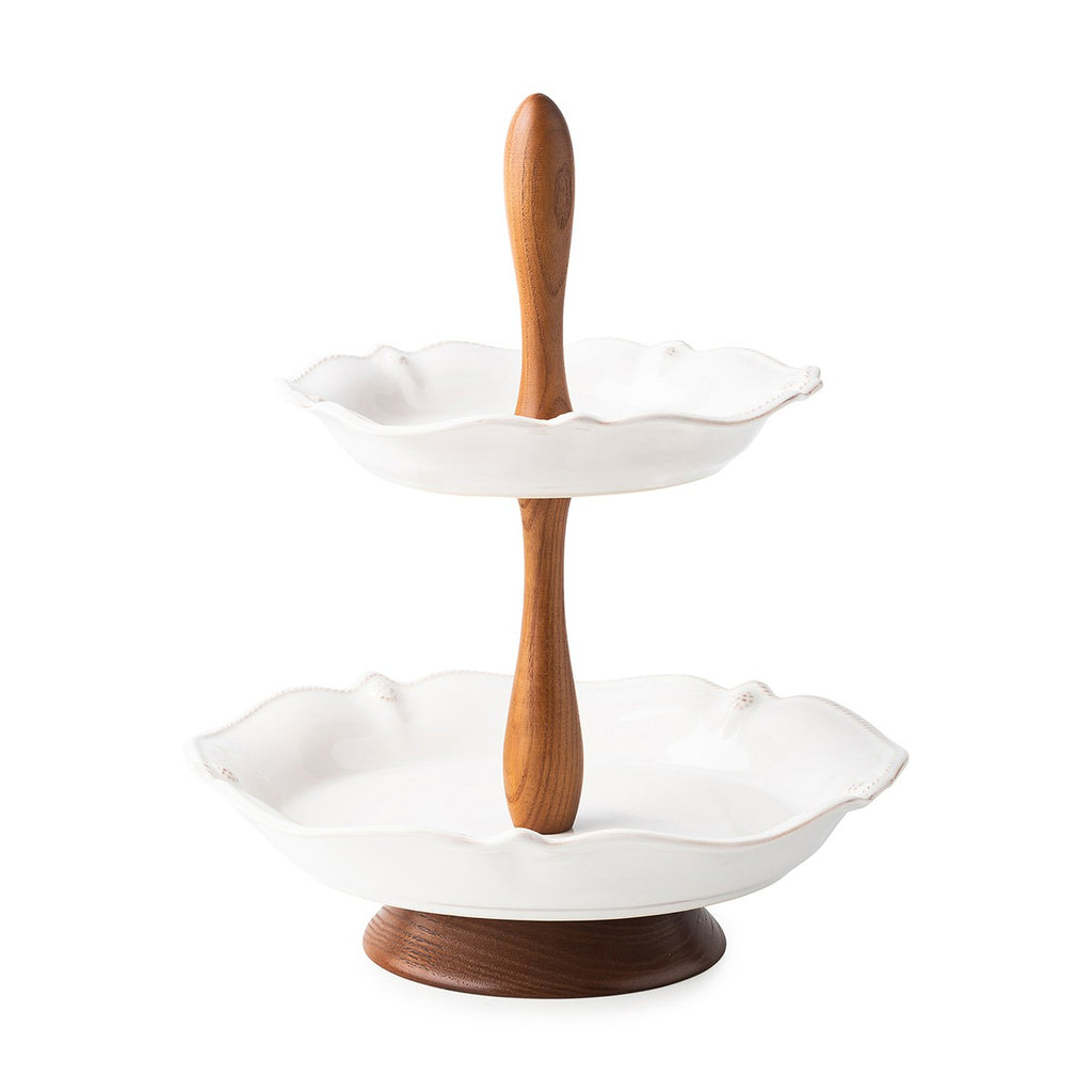 Juliska Berry & Thread Whitewash Tiered Serving Stand - Charles Mayer