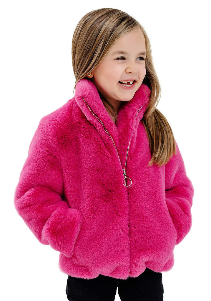 Fabulous Furs Hot Pink Kid'S Everyday Zip Jacket - Charles Mayer