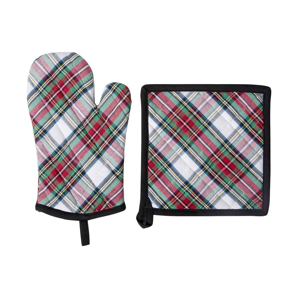 Juliska Stewart Tartan Oven Mitt & Potholder Set - Charles Mayer