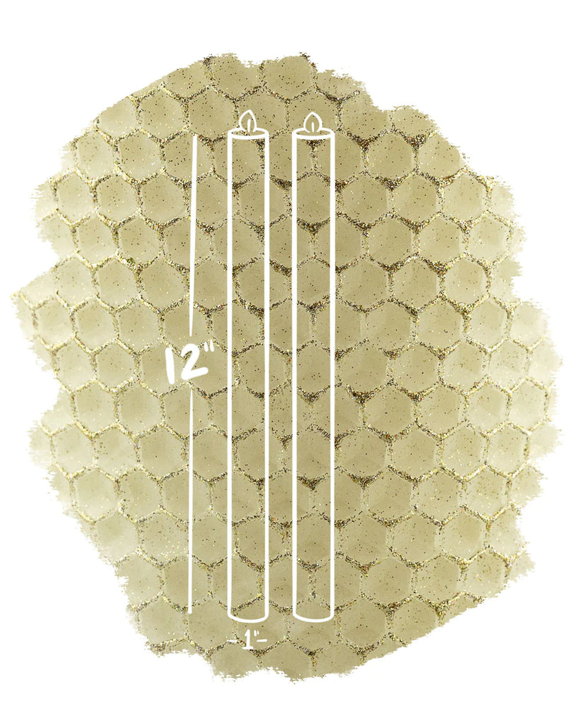 The Little Bee Glint Collection Lumiere Ivory with Gold Sparkle Beeswax Candle - Charles Mayer