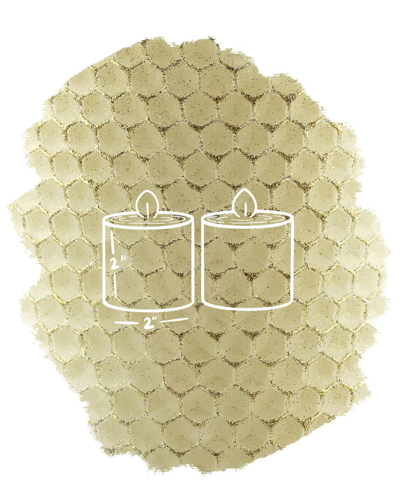 The Little Bee Glint Collection Lumiere Ivory with Gold Sparkle Beeswax Candle - Charles Mayer