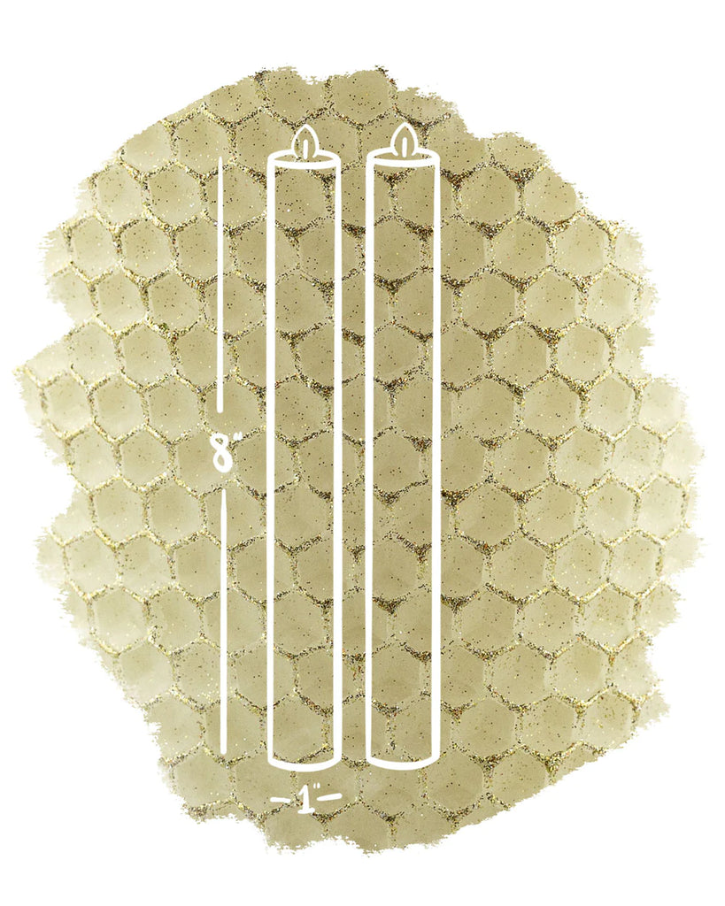 The Little Bee Glint Collection Lumiere Ivory with Gold Sparkle Beeswax Candle - Charles Mayer