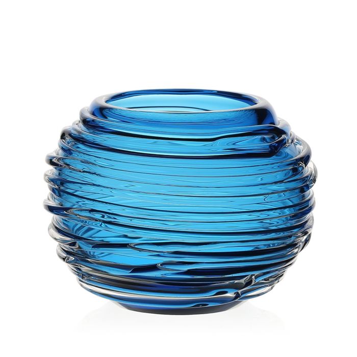 William Yeoward Studio Miranda 4" Globe Vase, Aqua - Charles Mayer
