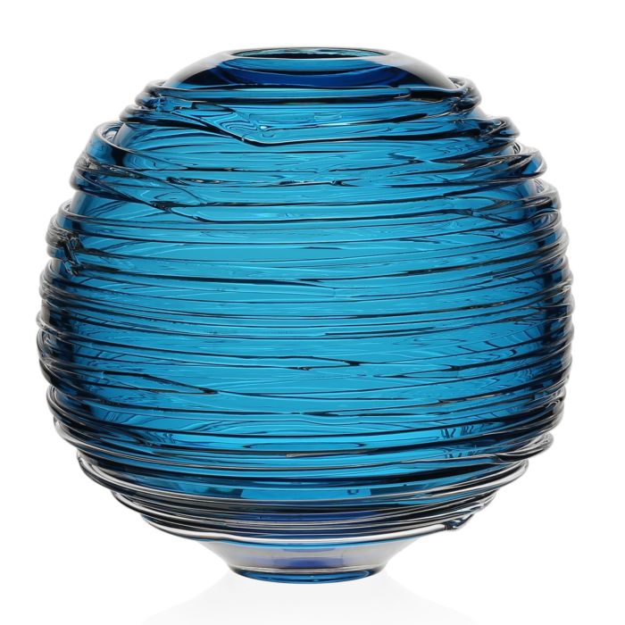 William Yeoward Studio Miranda 9" Globe Vase, Aqua - Charles Mayer