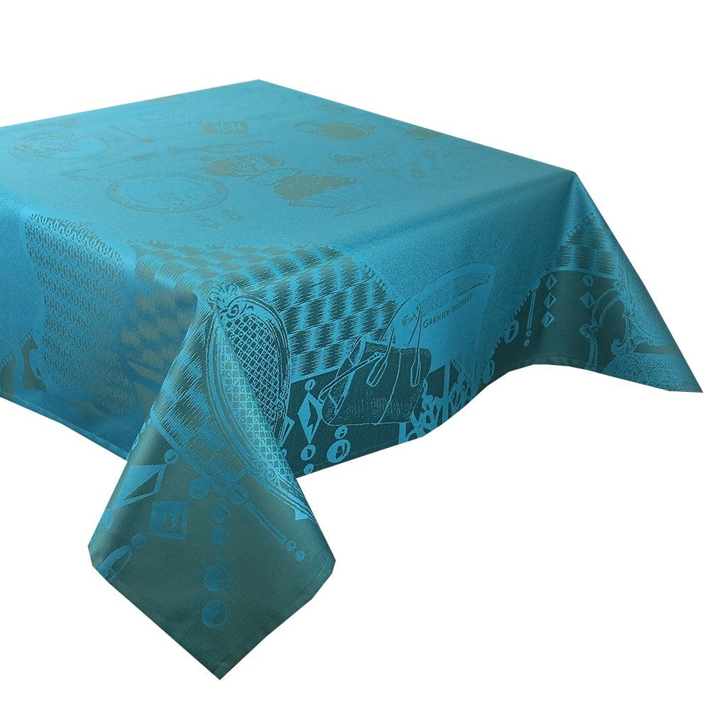 Garnier Thiebaut Entre Amis Bleu Canard 69*69 Tablecloth - Charles Mayer