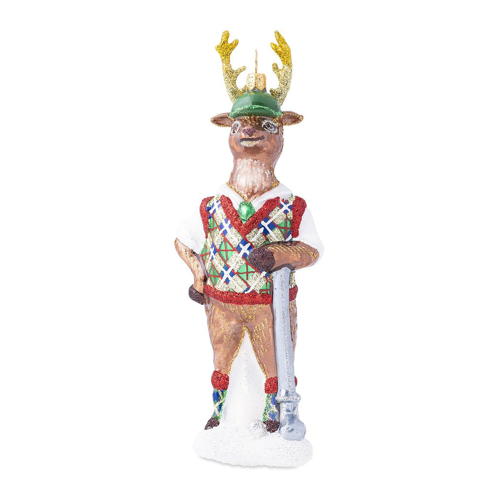 Juliska Country Estate Reindeer Games Comet The Reindeer Glass Ornament - Charles Mayer