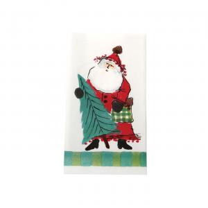 Vietri Old St. Nick Green Guest Towel, Pack of 16 - Charles Mayer