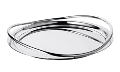 Christofle Vertigo Silver Plate Large Round Tray - Charles Mayer