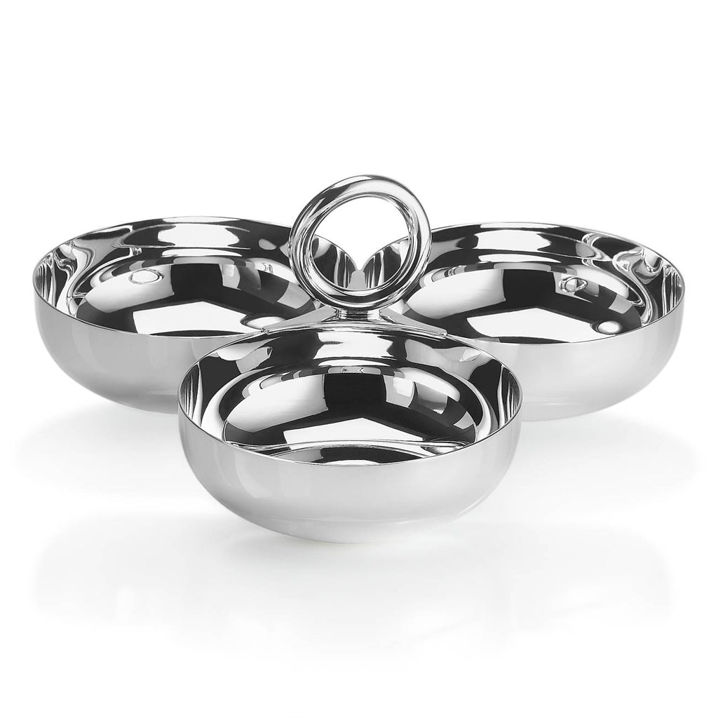 Christofle Vertigo Silver Plated Small 3-Bowl Server - Charles Mayer