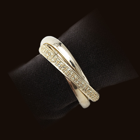 L'Objet 3 Ring Gold W/Yellow Crystal Napkin Rings, Set Of 4 - Charles Mayer