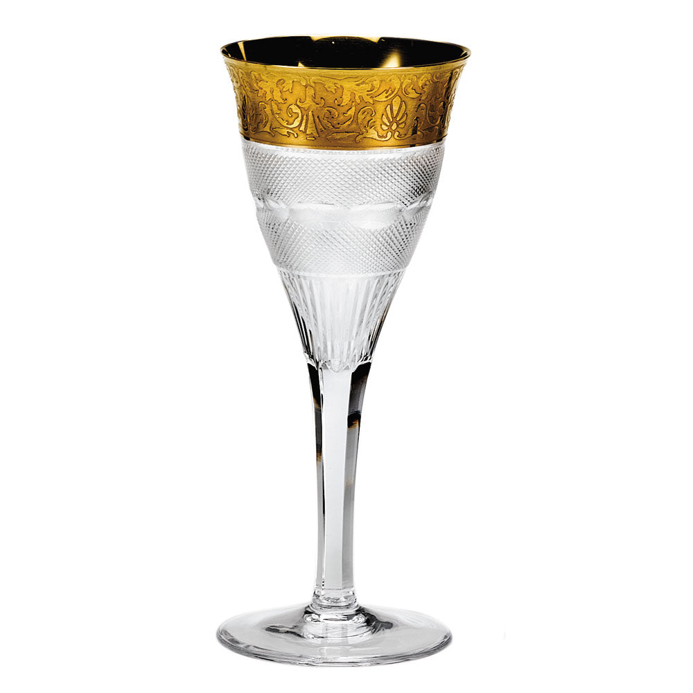 Moser Crystal Splendid Etched And Gilded Band White Wine - Charles Mayer