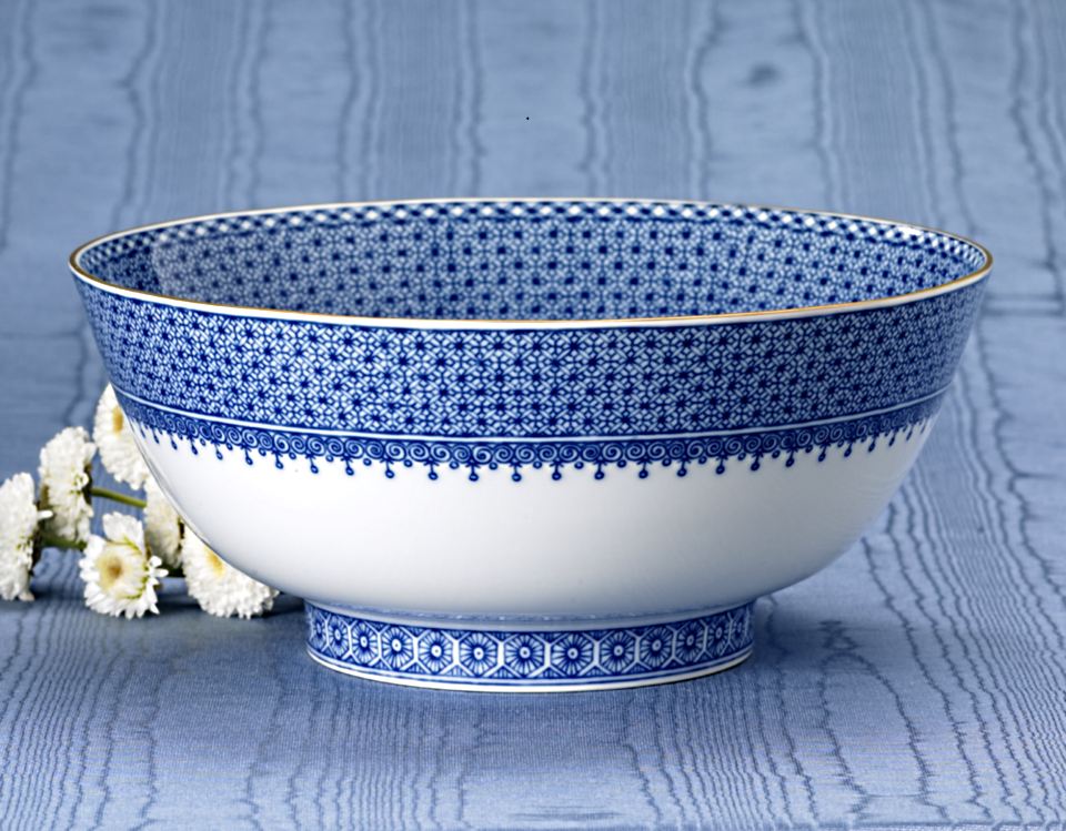 Mottahedeh Blue Lace Round Serving Bowl - Charles Mayer