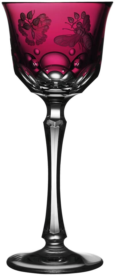 Varga Crystal Springtime Raspberry Wine Glass - Charles Mayer