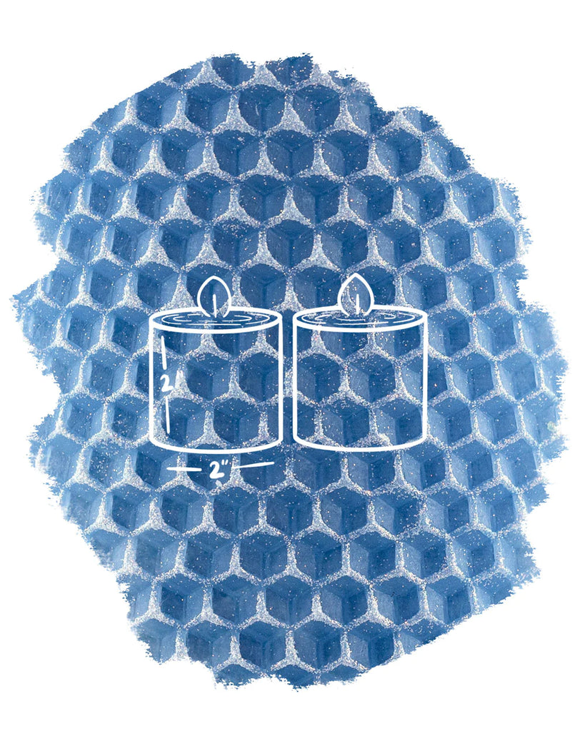 The Little Bee Glint Collection Provence French Blue with Sugar Sparkle Beeswax Candle - Charles Mayer