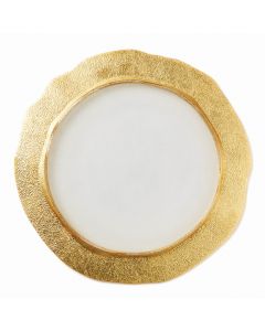 Vietri Rufolo Glass Gold Organic Service Plate/Charger - Charles Mayer