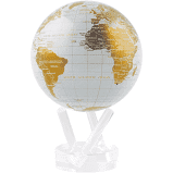 Mova Globes 4.5" White/Gold (with Acrylic Base) - Charles Mayer